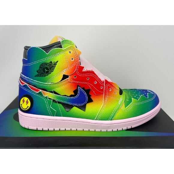 Size 8.5 - Jordan 1 Retro OG High x J Balvin Tie Dye Shoes DC3481-900 - Picture 4 of 8